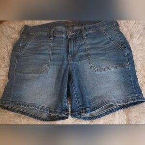 Torrid Classic Midrise Blue Jean Vintage Stretch Distressed Mid Shorts Sz. 12